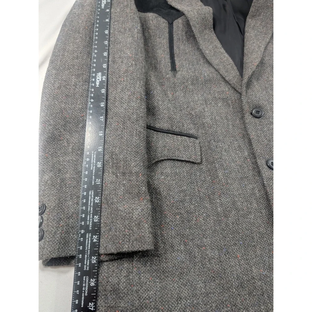 Circle S Western Tweed Sports Jacket Blazer Suit Coat Black Gray 42R Heavy Wool